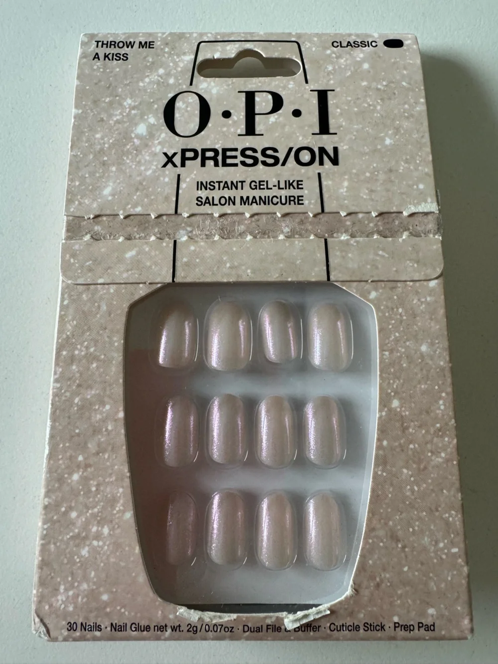 OPI Xpress/On White Pearl Pink Press-On Nails
